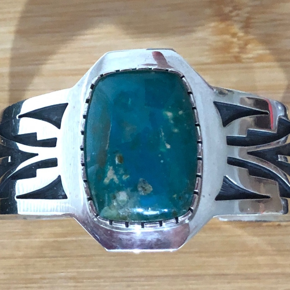 $645 Rare Signed Estate Designer Navajo Cuff  Sterling Signed   L.B.H. STERLING - Picture 8 of 9